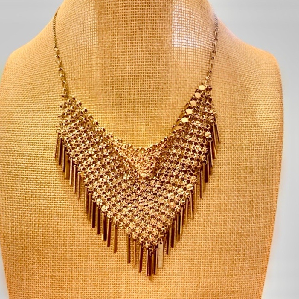 Bib Necklace Elegant Gold Statement Necklace Vintage